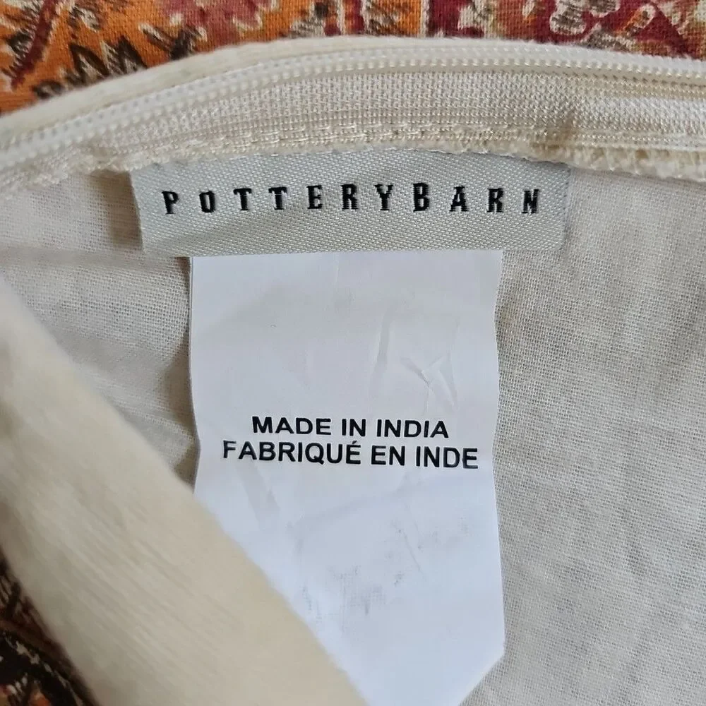 Pottery Barn Linen Cotton Paisley Pillow Covers Lumbar Square Boho Beachy